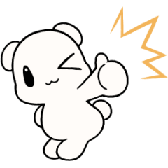 動く！やわらかしろくまスタンプ