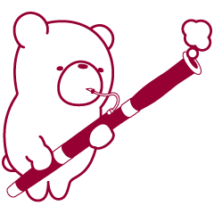 動く うごクマ。ファゴット吹いてます。2