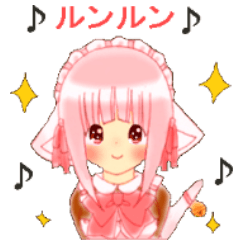 桃色ヘアーのメイドさん