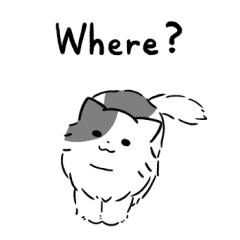 長毛灰白トビ柄にゃんこ3(英語)