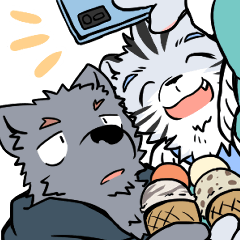 クールなイヌとようきなトラ