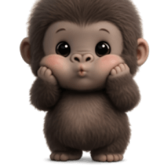 あまりにも可愛いフサフサゴリラ