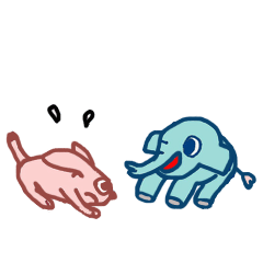 子象のスーさんとフェネックのムー