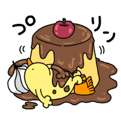 ひよこ人間ぴよの食べ物スタンプ