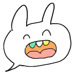 吹き出しからこんにちわ動物