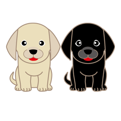 可愛いラブラドルレトリバーの仔犬スタンプ