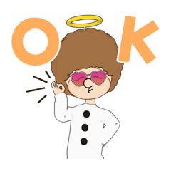 アフロ天使のわいわいスタンプ