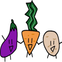 カンコのアニマルスタンプ（野菜三兄弟）