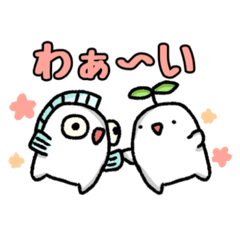 かいわれとあんちょびスタンプ