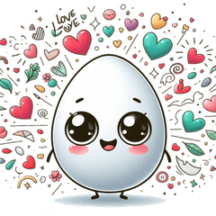 かわいいたまごのカートゥーンスタンプで毎