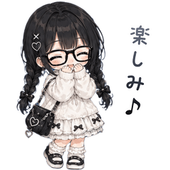 オシャレな女の子｜白黒