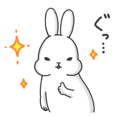 宇宙人顔のうさぎ・日常使えるスタンプ編