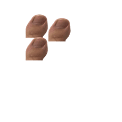 自由に動く右足の親指