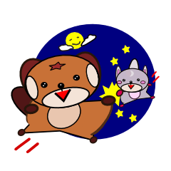 ムササビ君とモモちゃん