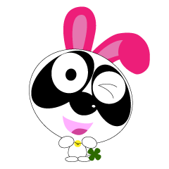 幸せを呼ぶうさみみパン太のHAPPYスタンプ