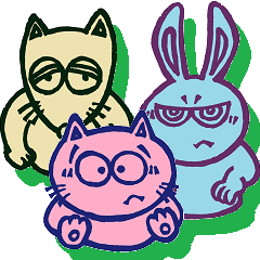 青いウサギと赤いネコ、たまには黄色いイヌ