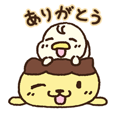 ネコのプリンと小鳥のピース