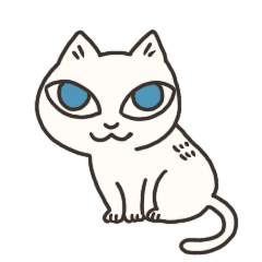 あおい目のしろいねこ