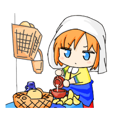 ちょっとだけ休暇を貰った牛乳を注ぐ女