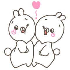 仲良しうさぎのお正月