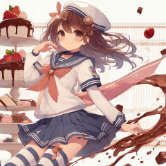 セーラー服の女の子スタンプ(バレンタイン)