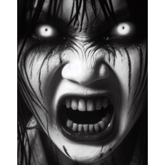 恐怖の真夜中の凶霊(顔拡大版)