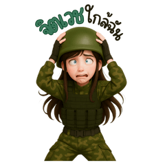 Fierce Army Girl 2 (Big Stickers)