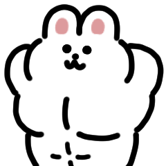 ムキムキウサギ 動くスタンプ