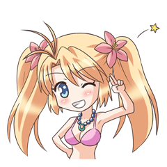 水着と制服の女の子