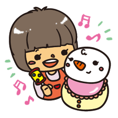 ゆきだるまと女の子（子育てママ編）