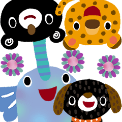 絵本みたいなどうぶついろいろスタンプ2