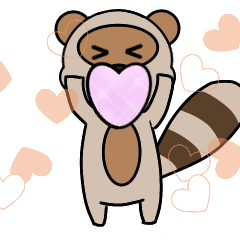 動くシンプルにたぬき　バレンタイン編