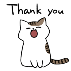 キジトラ白トビにゃんこ(英語)