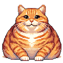 ドット絵 太っちょキジトラ 食べ過ぎ 猫