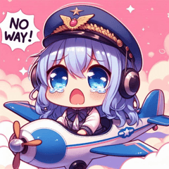 うるうる飛行機のスタンプ@SFW