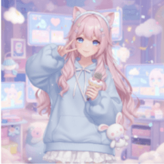 Cute VTuber-style anime girl