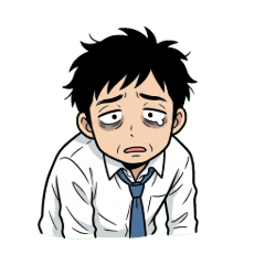 仕事に疲れたアラフィフ課長スタンプ