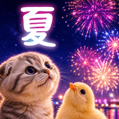 夏のぴよにゃんこ