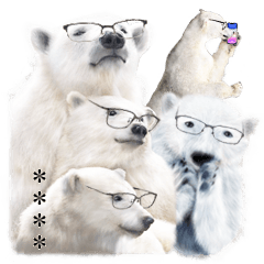 リアル写実絵画風ふわもふシロクマメガネ