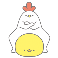 ヘンテコにわとりとひよこ