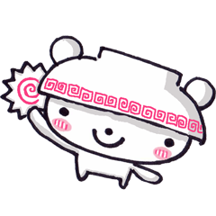 ラーメンどんぶりをかぶったクマさん3