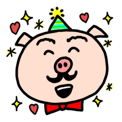 髭の生えたブタくん