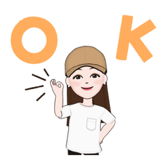 【シンプル】女の子スタンプ