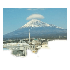 富士山風景写真新年縁起挨拶用笠雲かぶり笠