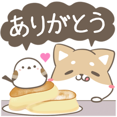 飛び出す!わんことシマエナガ　犬の日