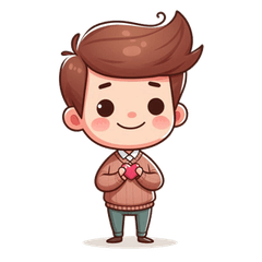 優しい彼氏のカートゥーンスタンプで甘い愛