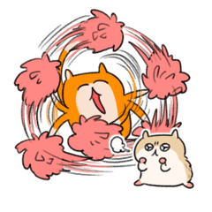 応援するクソハムちゃんとコビハムちゃん