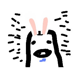 可愛いアイコンで表現されたダラケうさぎ氏