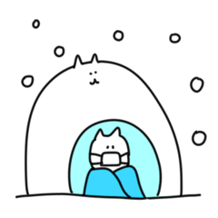 ねことうさぎの冬スタンプ