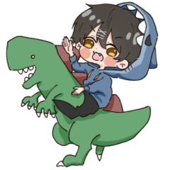 サッメと恐竜がすきな子のスタンプ2